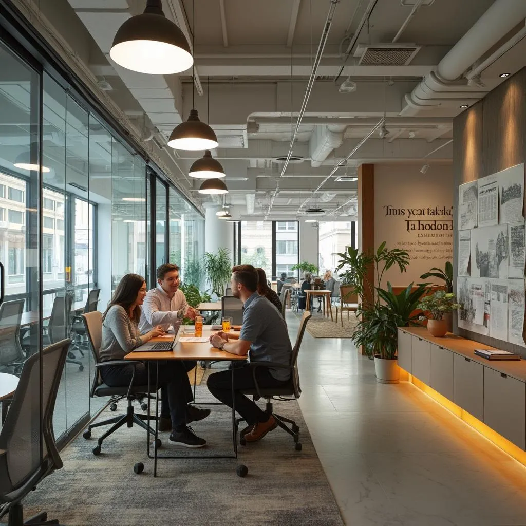 Interior de oficina moderna simbolizando la historia de FinanzasArg